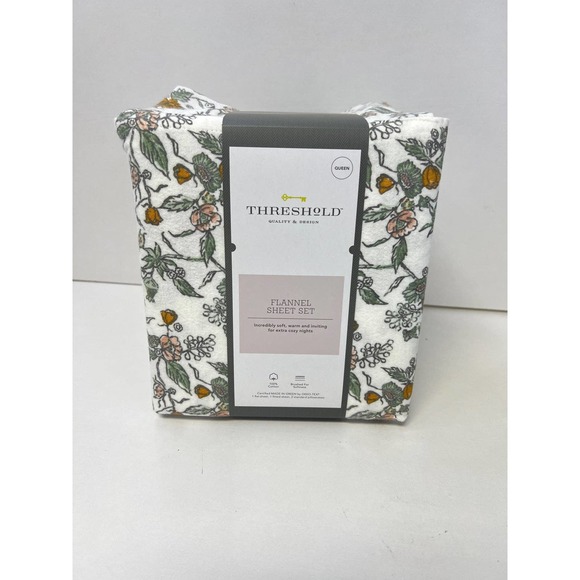 Threshold flannel bed sheets set Queen